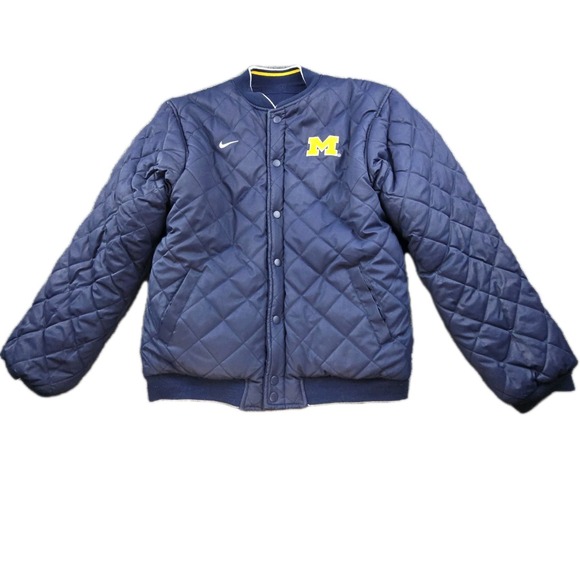 Nike Jackets & Blazers - Nike Team Michigan Wolverines Quilted Reversible Varsity Jacket Junior L (16/18)